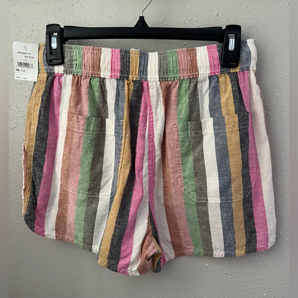 Marine Layer Multicolor Striped Hemp blend -Linen Shorts NWT - Picture 4 of 8